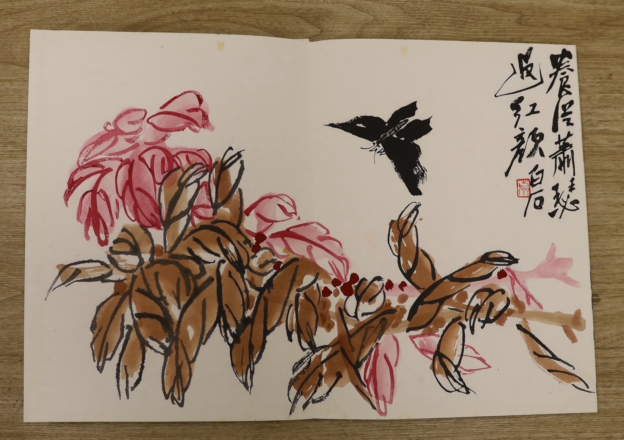 Qi Baishi, woodblock prints, an album of paintings painted in his 88th year, published in 1959